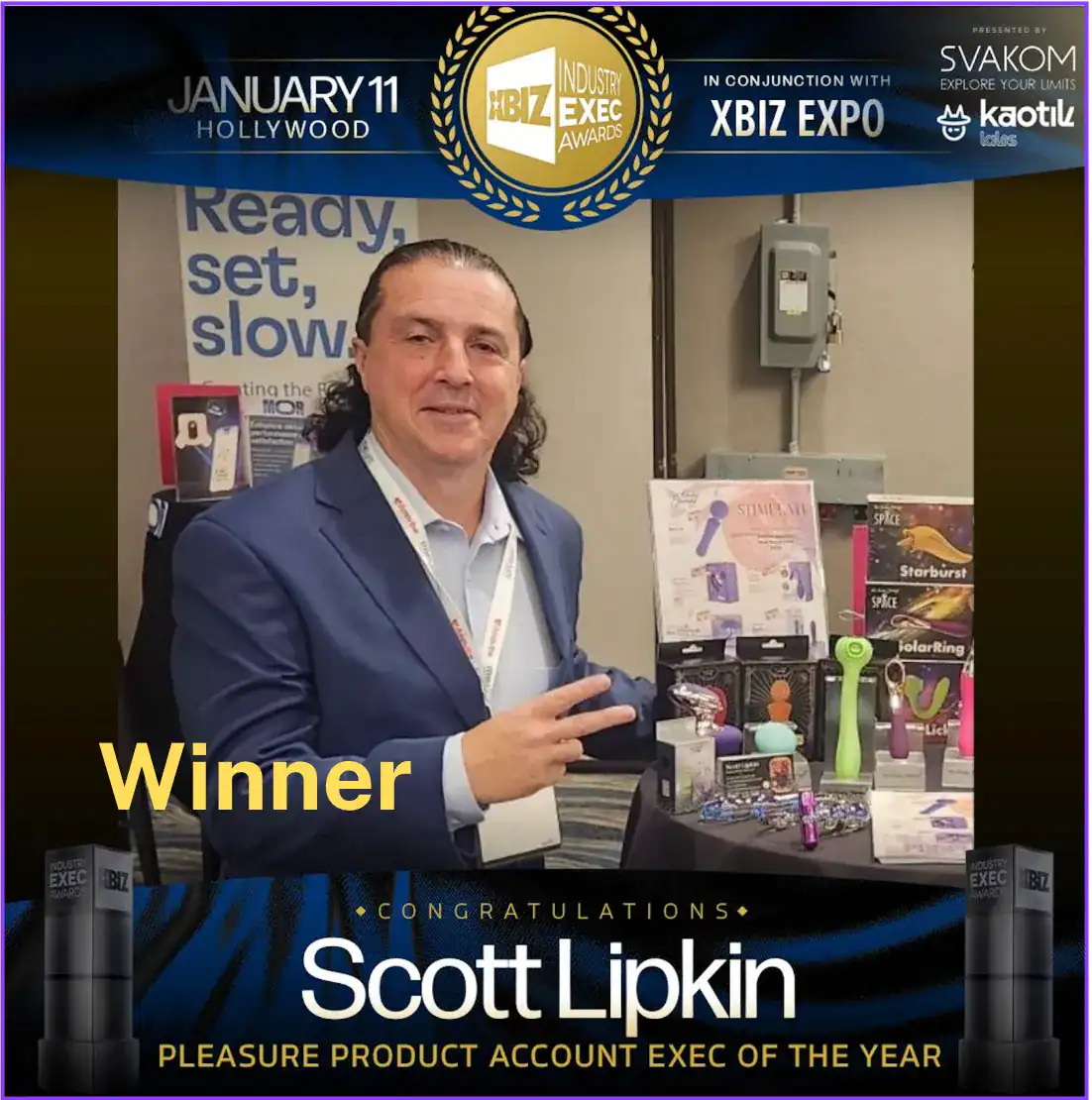 Our Erotic Journey’s Scott Lipkin Wins 2026 XBIZ Exec Award for ‘Pleasure Product Account Exec of the Year’ - Image 02 (January 19, 2026)