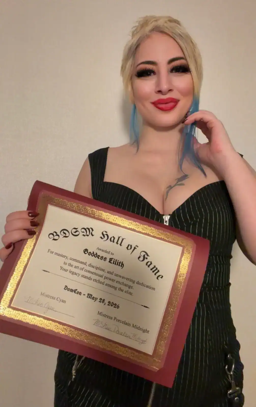 Goddess Lilith Honored with DomCon BDSM Hall of Fame Award - Image 01 (June 9, 2026)