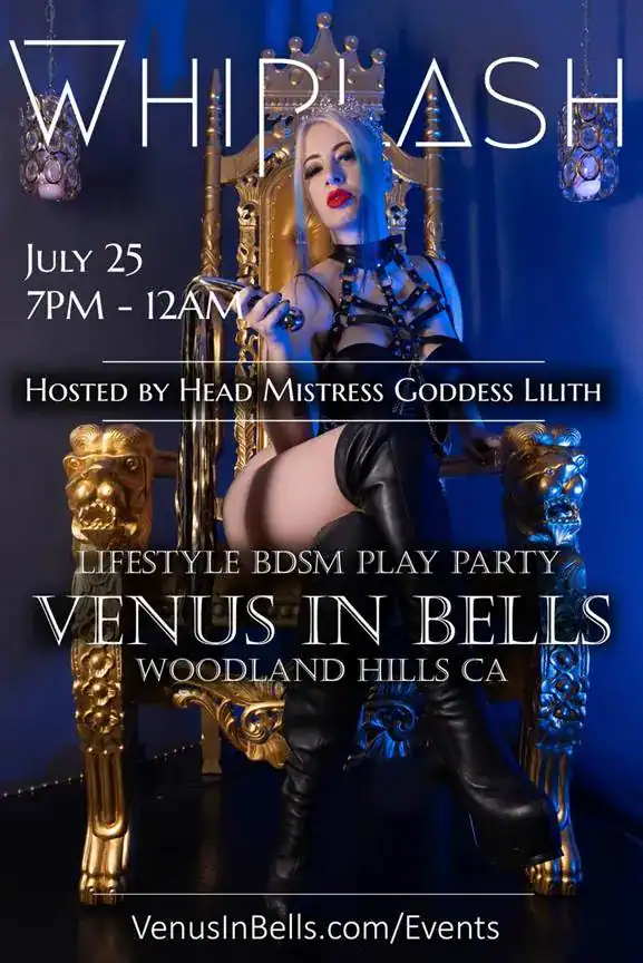 Whiplash! Goddess Lilith Hosting Hot Summer BDSM Party - Image 01 (July 8, 2026)